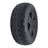 The 10.4x3.6 black Front Wheel Assembly for Pride Victory Platinum Electric Scooter. Showing black rims and fits the left or right side wheels