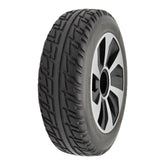 10x3 drive wheel assembly for Pride Jazzy Air 2 and Jazzy Air MED power wheelchairs. Pr1mo P-126 non-marking tire, spoke rim, fully assembled.