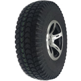 Angled view of 10 x 3 in (3.00-4, 260x85) Black Foam-Filled Drive Wheel for the Merits Vision Sport