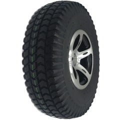 Angled view of 10 x 3 in (3.00-4, 260x85) Black Foam-Filled Drive Wheel for the Merits Vision Sport