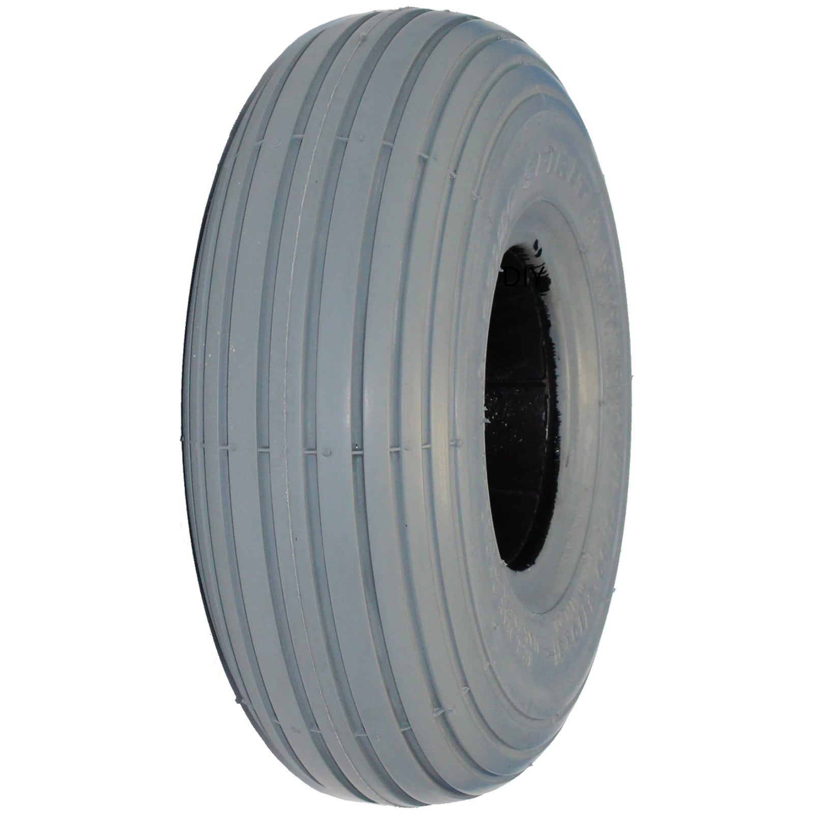 Angled view of the 10 x 3 in. (3.00-4) Primo Spirit Foam Filled Wheelchair and Scooter Tire