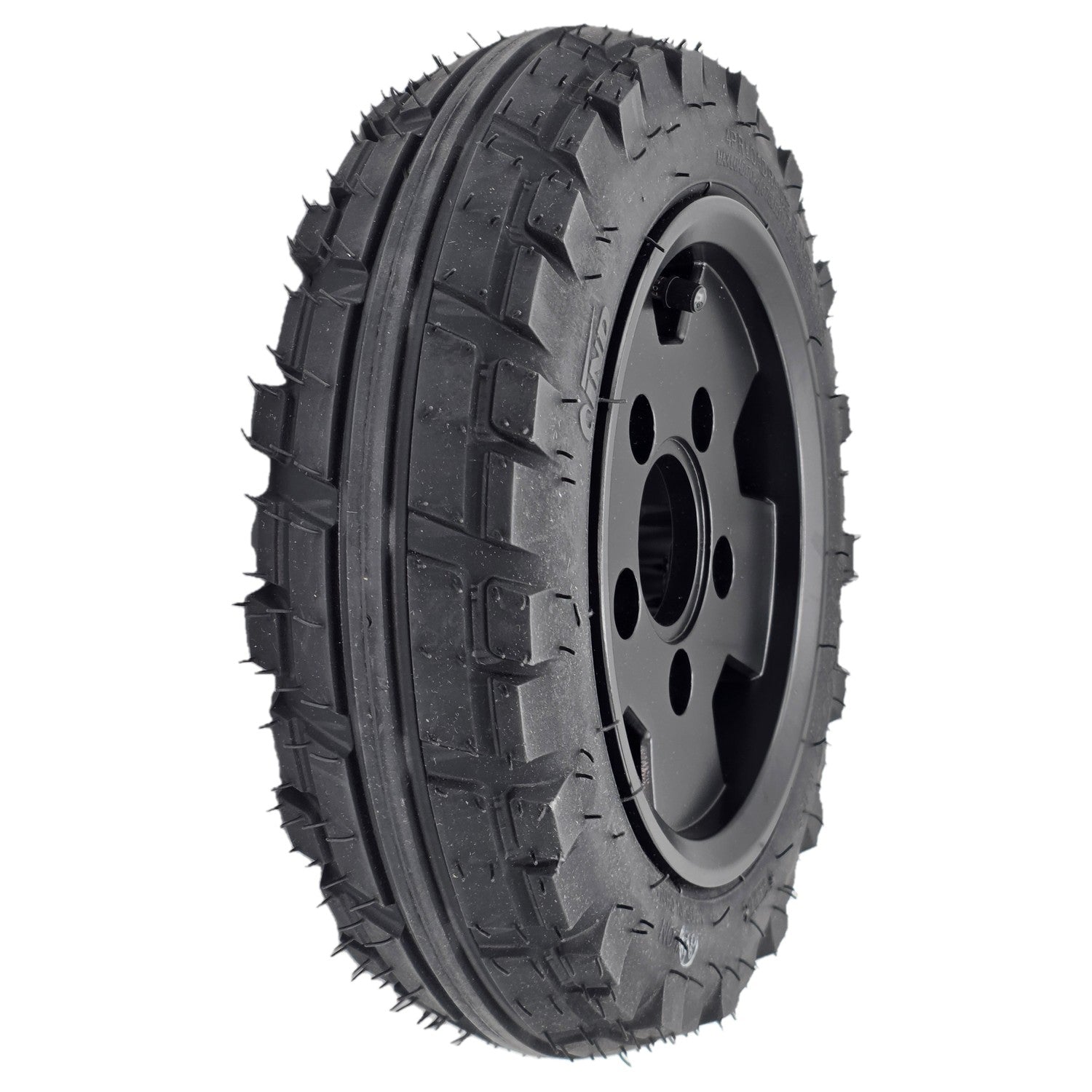 The 13 x 3.50-8 Replacement Wheel Assembly for the Pride Pursuit 2 Electric Scooter comes fully assembled for easy installation. It can be used as either a front caster wheel or rear drive wheel and fits the left or right side.