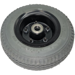 Back view of the 2.80/2.50-4 Merits Foam Filled Caster Wheel for Atlantis and Travel-Ease Commuter Wheelchair showing assembled caster with 6003ZZ bearings