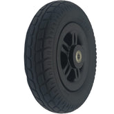 Angled view of the 200x50 Front Solid Tire Assembly for Merits Roadster 3 Scooter