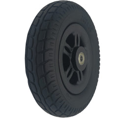 Angled view of the 200x50 Front Solid Tire Assembly for Merits Roadster 3 Scooter