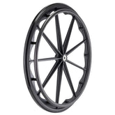 24 in. 9 Spoke Mag Wheel with 2 3/16 in. Hub and Tire shown in black with pyramid tire