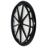 Angled view of 24 in. 9 Spoke Wheelchair Mag Wheel with 2 3/16 in. Hub and Tire number RW181