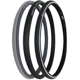 24x1 (25-540) Schwalbe Marathon Plus HS 440 Evolution Wheelchair Tire shown in gray, black and reflective