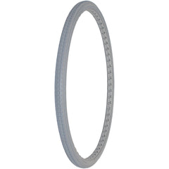 Close up view of 24 x 1 3/8 in. (37-540) Solid Urethane Orion Wheelchair Tire with P163 Street Tread in gray