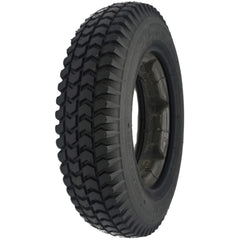 The 3.00-8 (14 x 3 in.) Primo Powertrax Tire for Quantum and Q6 Edge Wheelchair features a foam filled black knobby tire. Fits the Pride Quantum, Q6 Edge, Jazzy and many other power chairs.