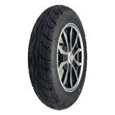 The replacement 3.00-10 Rear Drive Wheel For Pride Baja Raptor 2 Mobility Scooter comes ready to install with metal rim and black tire.