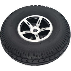 Close up view of 4.00-5 (330x100) Drive Wheel for the Merits Vision Super power wheelchair