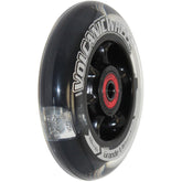 Angled view of the 4 x 1 in. (100 mm) Volcanic Light-Up Wheelchair Caster Wheel with LEDs