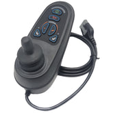 Angled view of 6 Key VR2 Joystick Controller for Power Chairs (D50680) and wheelchairs