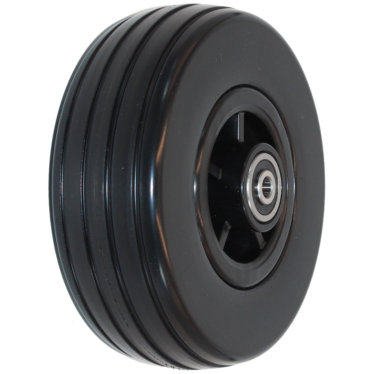 6 x 2 in. Quantum 6000Z, Quantum 6400Z, Q6 Edge replacement power wheelchair caster wheel, black urethane tread with rib pattern