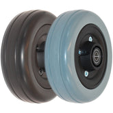 6 x 2 in. Invacare Wheelchair Replacement Caster Wheel - angled view showing black and grey tire