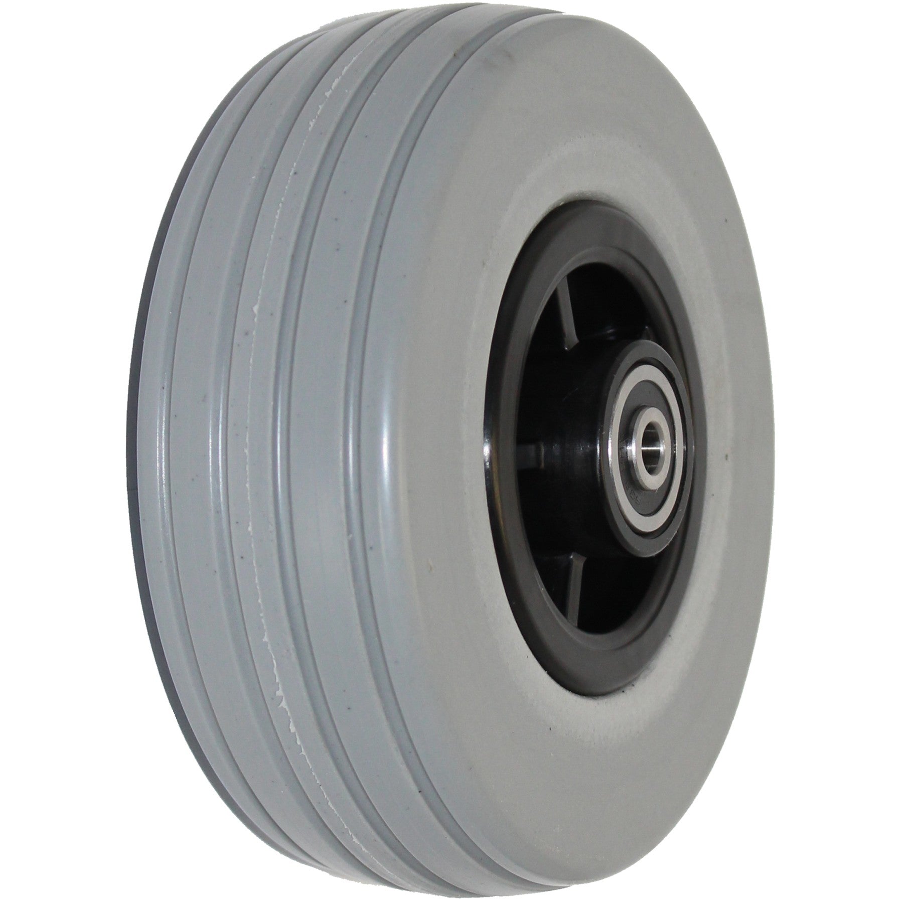 Angled view of 6 x 2 in. Quantum 6000Z, Quantum 6400Z, Q6 Edge Replacement Wheelchair Caster Wheel (Compare to WHLASMB2130) showing tire profile