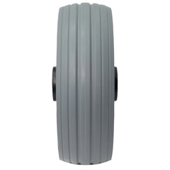 Close up view showing the 6 x 2 in. Caster Wheel Assembly for Merits Power Chairs with 2.4 in. Hub in light gray