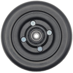 Close up view of the 6 x 2 in. Solid Black Wheelchair Replacement Caster Wheel showing 5/16" bearing