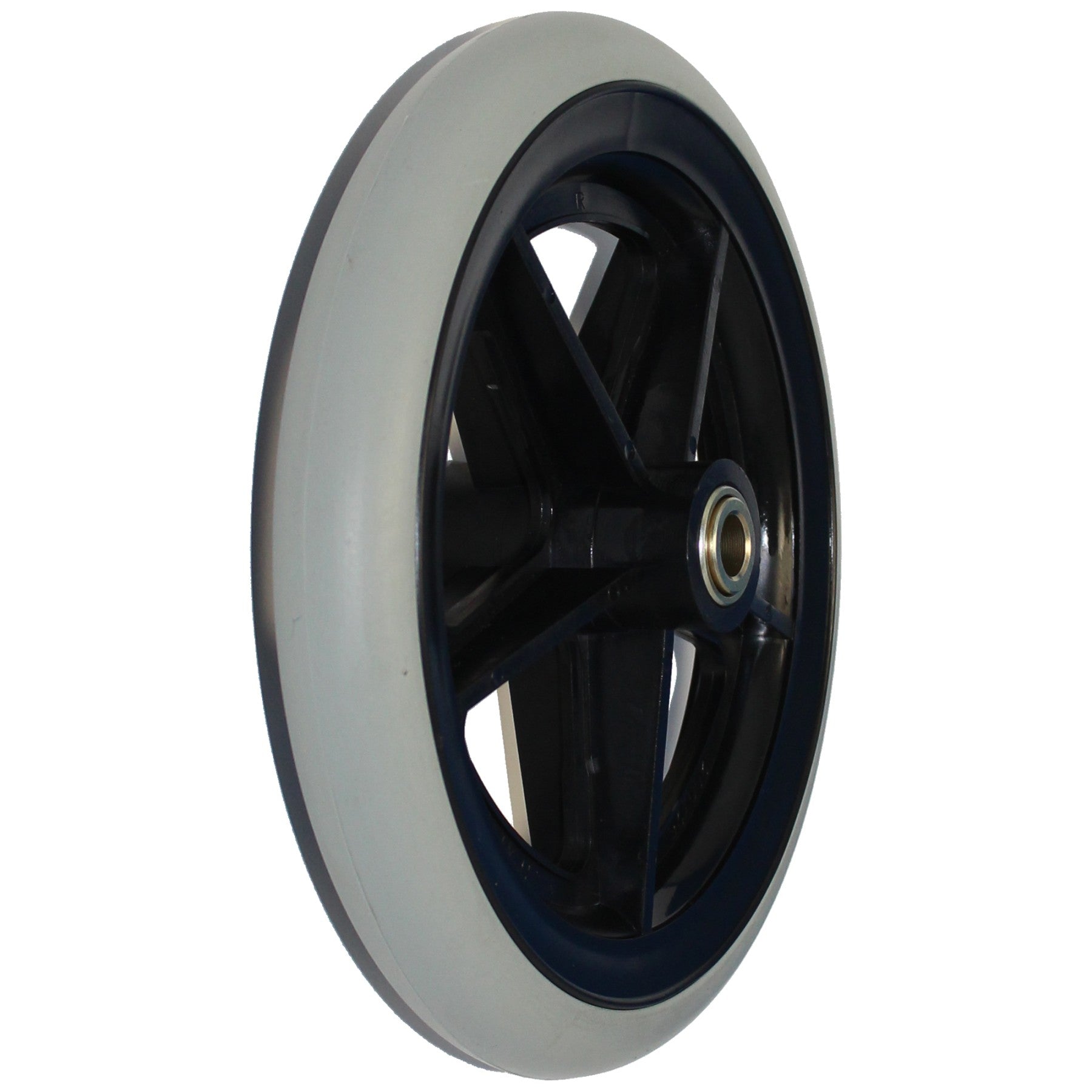 8 x 1 in. Economy 5 Spoke Wheelchair Caster Wheel with 2 1/8 in. Hub - Angled view shown
