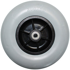8 x 2 in. (200 x 50) Pride Wheelchair Replacement Caster Wheel with 10 mm Bearings - Side view showing 200x50 and bearing