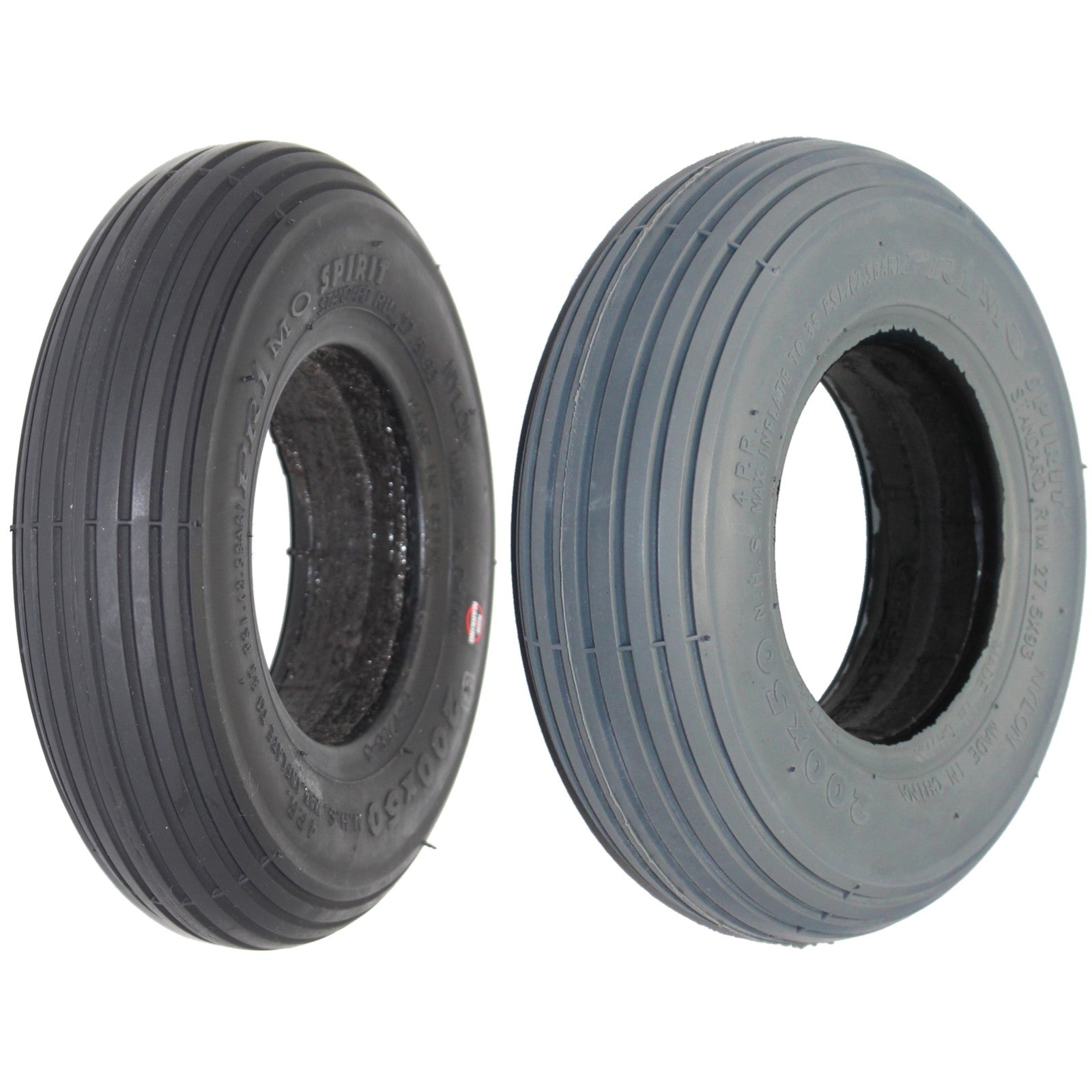 8 x 2 in. (200 x 50) Primo Spirit Foam Filled Wheelchair and Scooter Tire showing black and gray colors