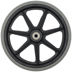 Close up view of 8 x 1 in. Economy 5 Spoke Wheelchair Caster Wheel with 1 1/2 in. Hub and 5/16" bearing