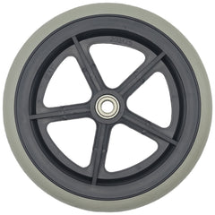 Close up view of 8 x 1 in. Economy 5 Spoke Wheelchair Caster Wheel with 1 1/2 in. Hub with 7/16" bearing