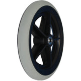 Angled view of 8 x 1 in. Economy 5 Spoke Wheelchair Caster Wheel with 1 1/2 in. Hub shown