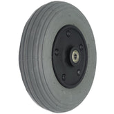 Angled view of the 8 x 2 in. (200x50) Merits Foam Filled Caster Wheel Assembly with C-179 Tread shown