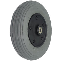 Angled view of the 8 x 2 in. (200x50) Merits Foam Filled Caster Wheel Assembly with C-179 Tread shown