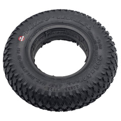 Close up view of the replacement 8 x 2 in. (200x50) Rebel Foam Filled Wheelchair / Scooter Tire with C-968G-1 black tread showing Nylon and standard rim 27.5x93 markings