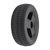 The 9x3 Pr1mo Powertrax Drive Wheel for Pride Go Chair Med Power Chair features an assembled black tire and 3 spoke rim for easy install.