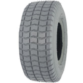 Angled view of the 9x3.50-4 Foam Filled Wheelchair Tire with C-203G Primo Grande Knobby Tread shown