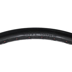 Close up of the 25 x 1 in. (559 mm) Shox Urethane Wheelchair Tire with Herringbone Tread design features solid urethane which provides good suspension.