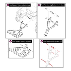 MEC2400320 - Footplate Mounting Bracket With Hardware for Pride Mobility Jazzy Ultra Light Power Chair