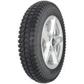 Angled view of the Drive Wheel Assembly for Merits Velocity Wheelchair with silver rim and 3.00-8 black Cheng Shin tire (P325, P325V)