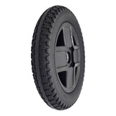 The 2.2x13 Drive Wheel Assembly for Pride Jazzy EVO 613 Power Wheelchair (12.5 in). Features black Flat-free tire with 4-spoke rim. Pride Part DGN2005417