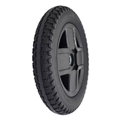 The 2.2x13 Drive Wheel Assembly for Pride Jazzy EVO 613 Power Wheelchair (12.5 in). Features black Flat-free tire with 4-spoke rim. Pride Part DGN2005417