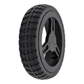 The replacement Drive Wheel for Pride Jazzy Carbon Power Wheelchair (215x50) and Rascal Carbon Cruiser. Features black Flat-free tire with 3-spoke rim.