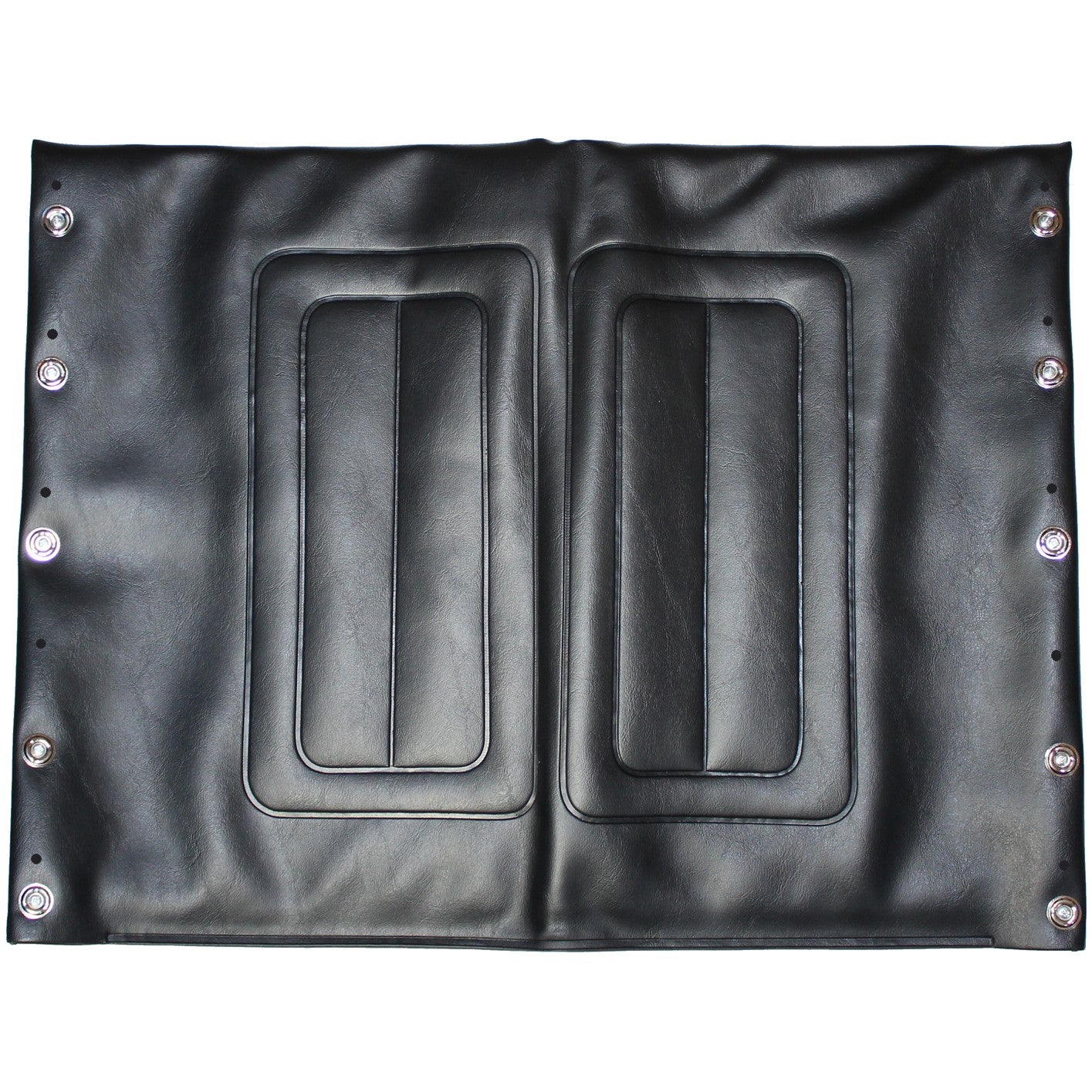 Front view of the Extra Deep (18") Vinyl Seat Upholstery for Invacare and Compatible Wheelchairs shown in black