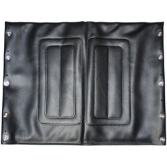 Front view of the Extra Deep (18") Vinyl Seat Upholstery for Invacare and Compatible Wheelchairs shown in black