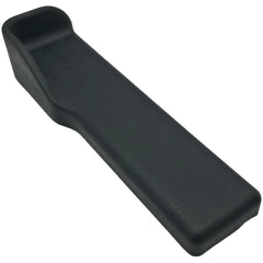 Angled view of the 13" x 3" Invacare Desk Length Wheelchair Armrest Pad with Elbow Stop for the right arm side