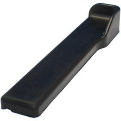 Angled view of 17" x 3" Invacare Full Length Wheelchair Armrest Pad with Elbow Stop