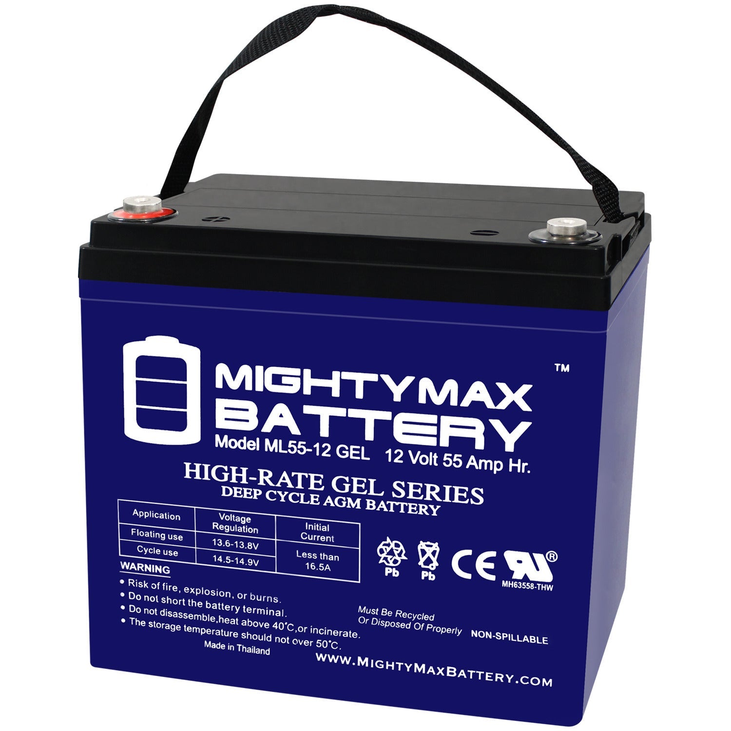 22NF (55 Ah) 12v GEL Powerchair and Scooter Battery number ML55-12GEL