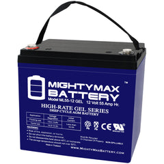 22NF (55 Ah) 12v GEL Powerchair and Scooter Battery number ML55-12GEL