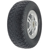 This 8 in. (200x75) Merits Caster Wheel Assembly for Vector HD Wheelchair features a five spoke hub and multi pattern tread for a smooth comfortable ride.