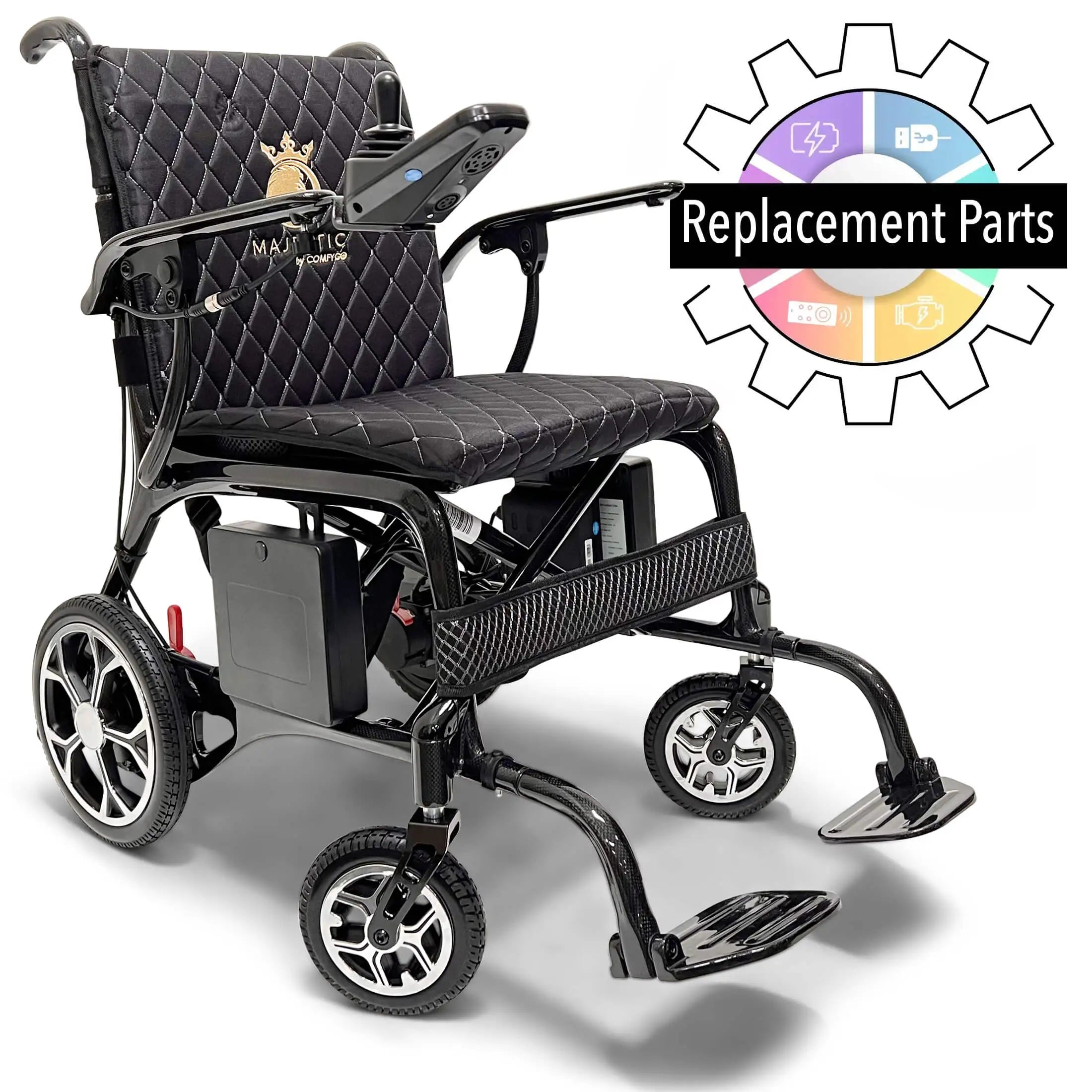 Replacement parts for the ComfyGo Phoenix Carbon Fiber Electric Wheelchair at DIY Mobility Parts