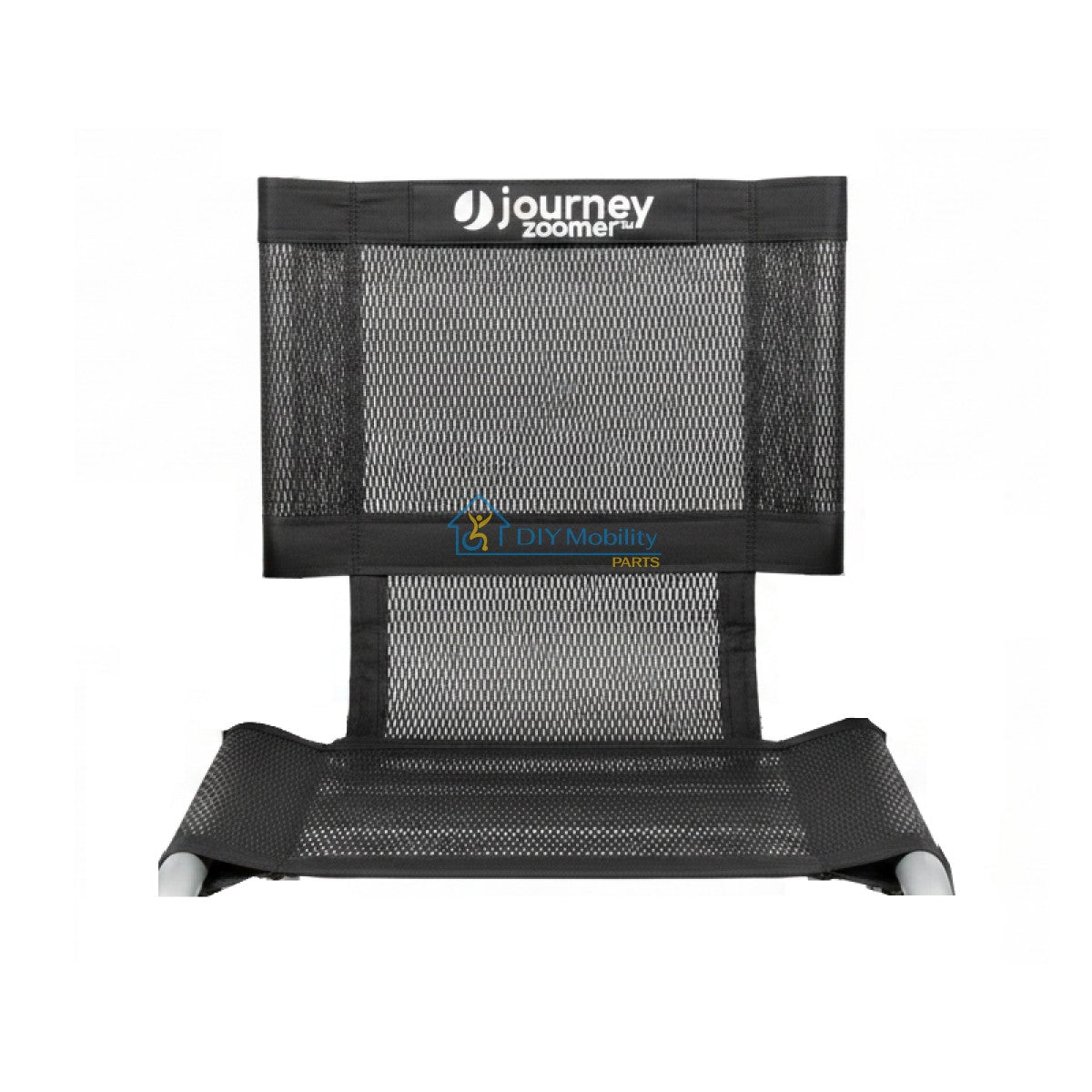 Replacement mesh seat for Journey Zoomer Power Wheelchair in black.
