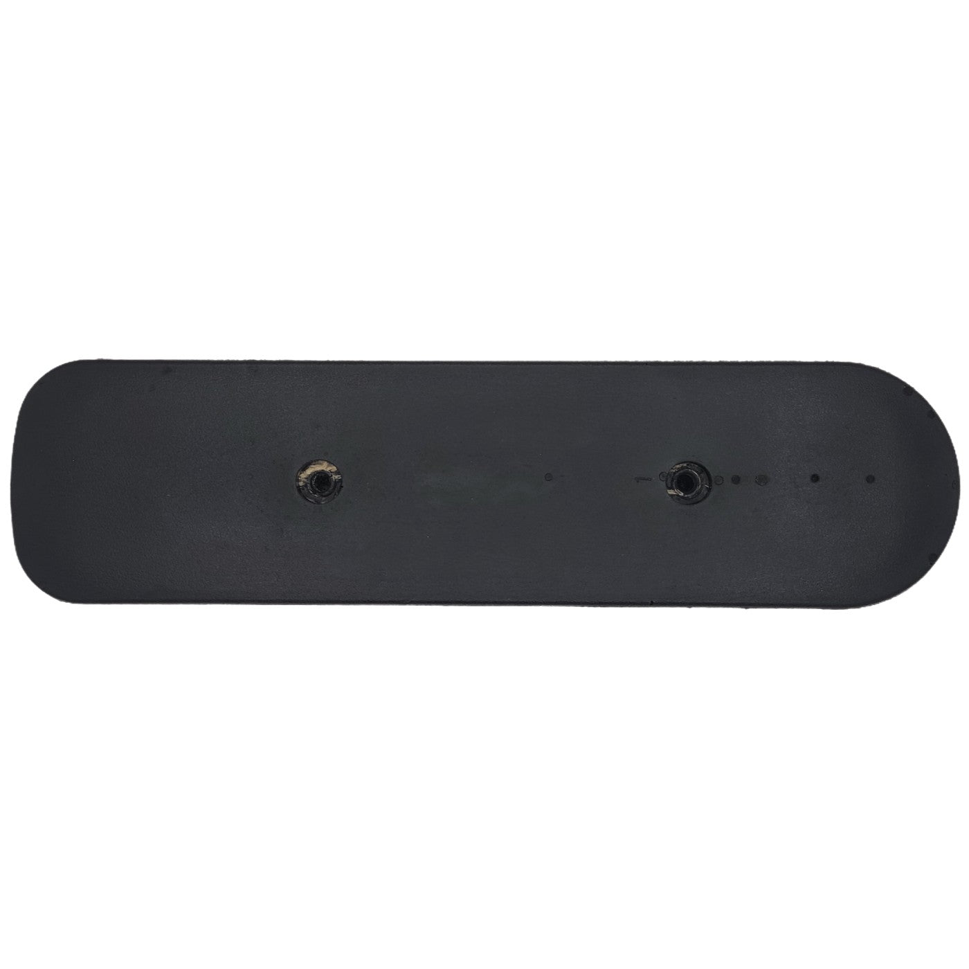 Bottom view of the 10 in. Short Armrest Pad for Merits Scooters and Power Chairs showing mounting holes